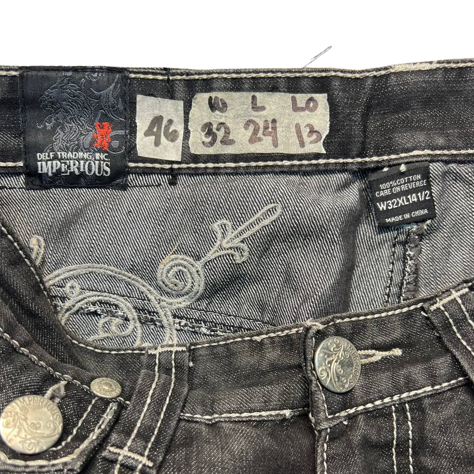 Imperious Black Denim Jorts 46