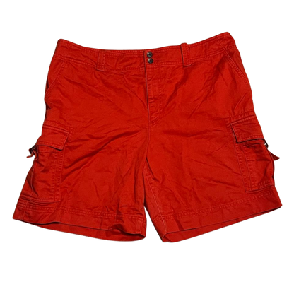 Ralph Lauren Burnt Orange High Rise Cargo Cotton Walking Shorts Womens