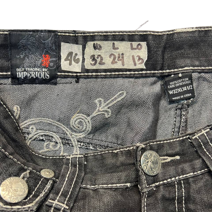 Imperious Black Denim Jorts 46