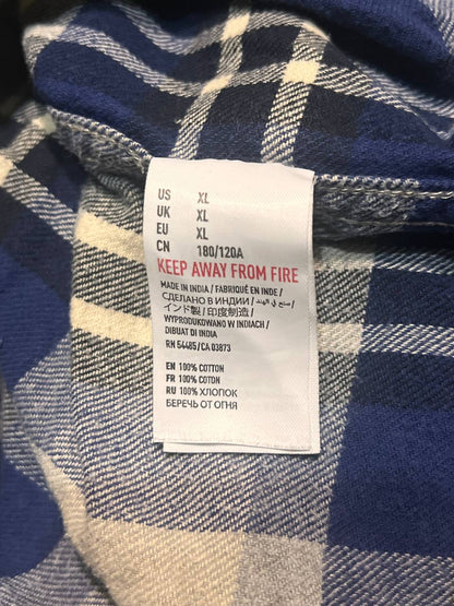 American Eagle Flannel Shirt Mens Blue Plaid Long Sleeve Heritage